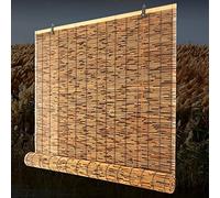 kefu01 Tenda a Rullo in bambù retrò,Avvolgibile Bamboo,Cortina di bambù,Tapparella a Carrucola in Bamboo,Tenda di bambù di Carbonizzazione,con Accessori,per Esterni e Interni (70x120cm/28x47in(WxH))