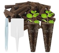 KEGAJEGA 100 spugne per la crescita con 50 etichette e 1 pinzetta, 2,3 x 6,5 cm, versatili, idroponiche, per sistemi da giardino idroponici interni (50 pezzi)