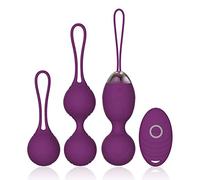Kegel Balls Sistema di esercizi di Ben Wa - Rinforzamento dei Muscoli Vaginali Esercizi - 10 modalità Pavimento Pelvico Kit Bladder Control e Incontinenza Dispositivo per la Femmina (Porpora)