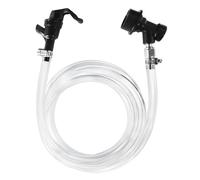 Kegerator - Tubo per birra per uso alimentare, con 2 fascette stringitubo e rubinetto in plastica nera, linee per fusti da birra da 3/16" ID 7/16" OD per rubinetto da birra accoppiatore D