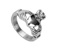keigtuxh Anello irlandese Claddagh in acciaio inossidabile, classico simbolo dell'amore, dell'amicizia, anello per uomo e donna, taglia 7-13