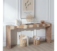 KEIKI Tavolo consolle da 180 cm, moderno divano dietro il divano, tavolo da ingresso stretto rustico per soggiorno, corridoio, ingresso, legno naturale multicolore