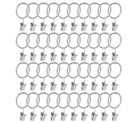 KEILEOHO 100 anelli per tende con clip, ganci per tende da doccia, anelli per tende e finestre