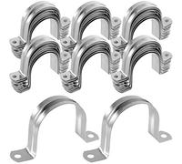 KEILEOHO - 100 cinghie per tubi in acciaio inox da 5 cm, forte e durevole, staffa a U a due fori, morsetto rigido per fissaggio di vari tubi su diverse superfici