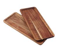 KEILEOHO 2 vassoi decorativi in legno di acacia, 30 x 12 cm, rettangolare, decorazione in legno, piccolo vassoio per formaggio, dessert, candele