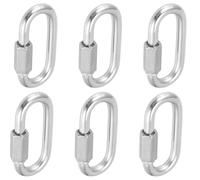 KEILEOHO 6 connettori a vite M8, moschettone 8 mm, in acciaio inox, per casa, campeggio, viaggi, argento, portata 500 kg