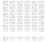 KEILEOHO Set di 60 Strisce Contenitori per Colori da 3 ml, Vaschette in Plastica con Coperchio per Pittura Acrilica, Olio e Acquerelli, con Griglie