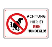Kein Hundeklo Schild Aluminium 30x20cm mit 4 Bohrlöcher- Schild Hunde Kacken Verboten - Schild Kein Hundeklo - ACHTUNG HIER IST KEIN HUNDEKLO - Kein Hundeklo Schild Steckschild