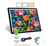 KEIRLIGHT - Tavolo luminoso A3 ricaricabile, con batteria wireless, per tracciare 3 colori, 6 livelli di luminosità, luce continua A3, per pittura a diamante, per artisti e tatuaggi per bambini e