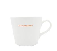 Keith Brymer Jones - Gamma di parole irlandesi - Tazza bianca in ceramica standard - It'll be Grand! - 350 ml - In confezione regalo