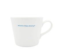 Keith Brymer Jones - Gamma di parole irlandesi - Tazza bianca in ceramica standard - What's The Story? - 350 ml - In confezione regalo
