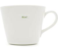 Keith Brymer Jones - Gamma Word - Tazza standard in ceramica bianca - gin! - 350ml - Confezione regalo