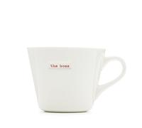 Keith Brymer Jones Make International Bucket Mug Tazza The Boss, Porcellana, Bianco, 10.5x10.5x8 cm