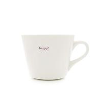 Keith Brymer Jones Make International - Tazza in Porcellana, Gamma Word, Scritta Happy!