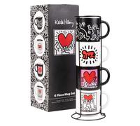 Keith Haring- Set di 4 Tazze Impilabili in Porcellana Bicchiere Mug per Colazion