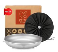 Keith Piatti Titanium - Piatti da campeggio leggeri con bordi arrotolati, design impilabile, resistenti alla corrosione, ideali per cene all'aperto, campeggio, snack e pasti (350 ml)