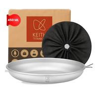 Keith Piatti Titanium - Piatti da campeggio leggeri con bordi arrotolati, design impilabile, resistenti alla corrosione, ideali per cene all'aperto, campeggio, snack e pasti (450 ml)