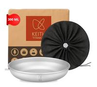 Keith Piatto da Campeggio in Titanio 300 ml, Piatto compatto e resistente in titanio puro per escursioni, campeggio, viaggi o uso domestico, piatto leggero impilabile per insalata, carne o frutta