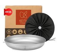Keith Piatto da Campeggio in Titanio 400 ml Piatto compatto e resistente in titanio puro per escursioni, campeggio, viaggi o uso domestico, piatto leggero impilabile per insalata, carne o frutta