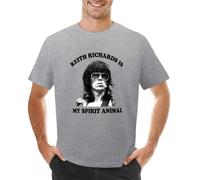 Kêith Richards Is My Spirit Animal T-Shirt Tops Clothes Sports Fans Aesthetic Clothing Men t Shirt Grey XL