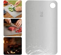 Keith Titanium Cutting Board Mi8711, Tagliere Bifacciale in Titanio Puro per Alimenti per Carne, Frutta e Verdura, Sicuro, Lavabile in Lavastoviglie, Ideale per Cucina e Uso Esterno (25x15)