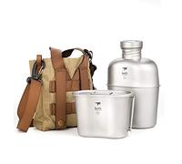 Keith Titanium Ti3060 - Kit di misura per canteen con tazza portatile, doppio uso, per caffè (canteen e contenitore per il pranzo)
