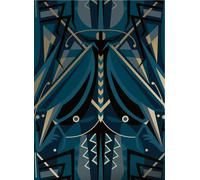 KEK Amsterdam Carta da parati Art Deco Animaux Grasshopper Gold - Blue