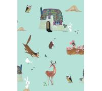 KEK Amsterdam Carta da parati Forest Animals - Mint