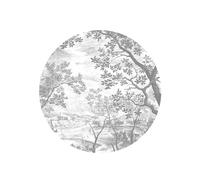 KEK Amsterdam Carta da parati panoramica Engraved Landscapes 7 Circle - BW - Durchmesser 1,425m