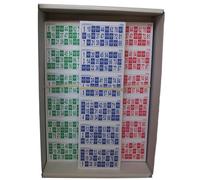 KEKA 3.600 Cartoni Bingo Pack Risparmio!! 2 di 600 Blu + 2 di 600 Verdi + 2 di 600 Rosse (6 x 600 Tricolor)
