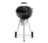 Kekai Barbecue a Carbone Portatile con Ruote Yellowstone 58x47x100 cm Rotonda con Coperchio e Accendino Smaltato in Nero
