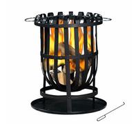 Kekai Braciere in Acciaio Uso Esterno 2 in 1 con Funzione Berbecue-Faló Dana 40x56 cm Griglia, Attizzatoio, Raccogli Cenere