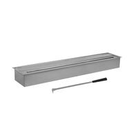 KEKAI Teide 91,5 x 18,7 x 9,5 cm, camino portatile in bioetanolo con bruciatore in acciaio inox e accessorio per speniere, colore argento