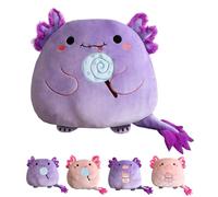 Kekeso Axolotl Peluche, Carino Axolotl Cuscino di Peluche, Morbido Peluche Salamandra per Abbracciare per Bambini, Ragazze e Ragazzi(Purple, Lollipop)
