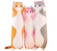 Kekeso Gatto Lungo Peluche, Morbido Cuscino Gatto Plushies Grande Gattino Carino Peluche Imbottito Animale Gatto Bambola di Peluche Compleanno Natale Regalo per Bambini o Bambini(Rosa,70cm)