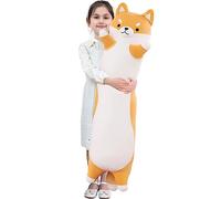 Kekeso Lungo Shiba Inu Peluche, Animali Cane Cuscino Corgi Corpo Morbido Abbracciare per Bambini Compleanno, San Valentino, Natale (Giallo, 90cm)