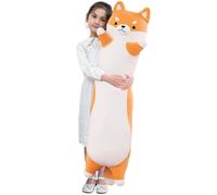 Kekeso Lungo Shiba Inu Peluche, Morbido Cuscino Corpo Cane Corgi da Abbracciare per Bambini, Compleanno, San Valentino, Natale (Giallo, 70cm)