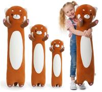 Kekeso Peluche a panda rosso lungo, 110 cm, morbido panda per bambini e adulti, dolce cuscino per letto, regalo di Natale, compleanno e San Valentino