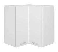 Keketa Armadietto angolare da appendere per interni e da cucina a parete, ripiano portaoggetti da cucina, bianco, 57 x 57 x 60 cm, in legno ingegnerizzato