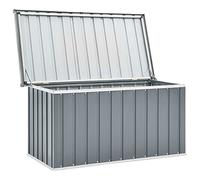 Keketa Baule da Giardino Baule da Esterno Cassapanca Contenitore da Esterno Panca da Giardino con Contenitore Grigio 129x67x65 cm in Resina per Patio Forniture