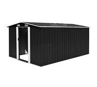 Keketa Capanno da Giardino 257x392x181 cm in Metallo Antracite,Casetta Attrezzi Giardino Casetta da Giardino Capanno Attrezzi da Giardino Outsunny Casetta da Giardino