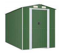 Keketa Capanno da Giardino Box Lamiera Zincata Casetta da Giardino Ripostiglio da Esterno Casetta Attrezzi Giardino Verde 192x357x223 cm Acciaio Zincato