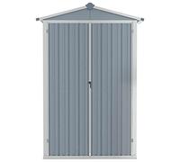 Keketa Capanno da Giardino Casetta Attrezzi Giardino Casetta da Giardino in Lamiera Ripostiglio da Esterno Casetta da Giardino in PVC Grigio 107,5x46x183 cm in Acciaio Zincato