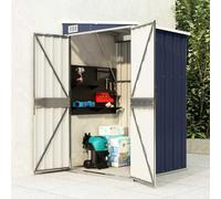 Keketa Casetta da Giardino in Acciaio Zincato Antracite, Dimensioni 118x100x160/178 cm, con Doppie Porte e Serratura, Ideale per Attrezzi e Mobili da Giardino