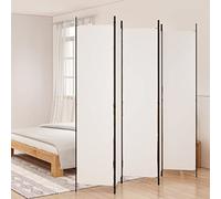 Keketa Divisorio a 5 pannelli, divisorio mobile, separatore per la privacy, mobili da parete per interni camera da letto, ufficio, tessuto bianco 250 x 220 cm