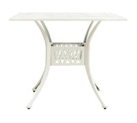 Keketa Tavolo da Giardino in Alluminio Pressofuso, Bianco, 90 x 90 x 73 cm, con Foro per Ombrellone, Ideale per T¨¨ Pomeridiano o Caff¨¨ all'Aperto