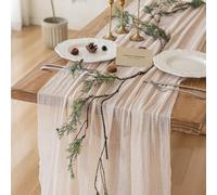 KEKETOARRANGE 6 PZ Garza Beige Rustico Cheesecake Runner 30,5 cm per Matrimonio Baby Shower Doccia Compleanno