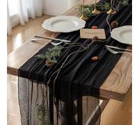 KEKETOARRANGE Runner da tavola Nera Garza di Cheesecloth Runner Rustico Premium in cotone Cheesecloth Runner da formaggio 30,5 cm per matrimonio matrimonio baby shower lungo boxe
