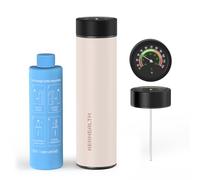 KEKHEALTH Porta Insulina Termico da Viaggio, Borsa Termica per Insulina, GLP-1 e Medicinali 60h, Cooler in Acciaio Inox per 3 Penne, Termometro Meccanico, Bottiglia Gel & Emergenza