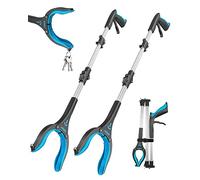 Kekoy Confezione da 2 raccoglitori per lettiere per adulti, extra lungo, portatile, per anziani, aiutando ad afferrare le mani per disabili, raccoglitori superiori (confezione da 2 blu cielo, 111 cm)